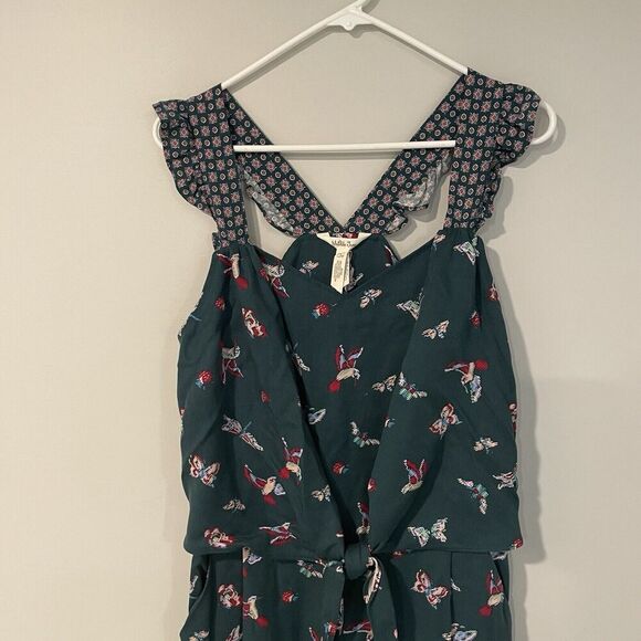 Matilda Jane Evergreen Dream Bird Butterfly Jumper Jumpsuit NWT Size Small Green - Picture 3 of 12